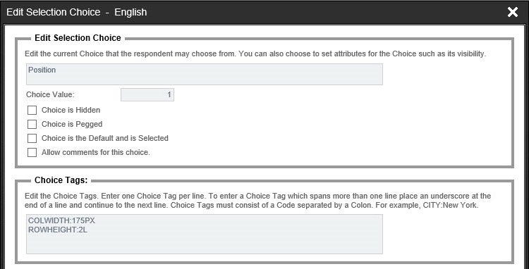 Setting Individual Column Width & Height