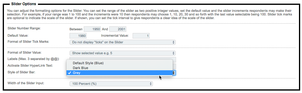 Setting Slider Options