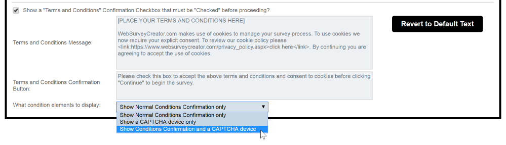 Choose a CAPTCHA option