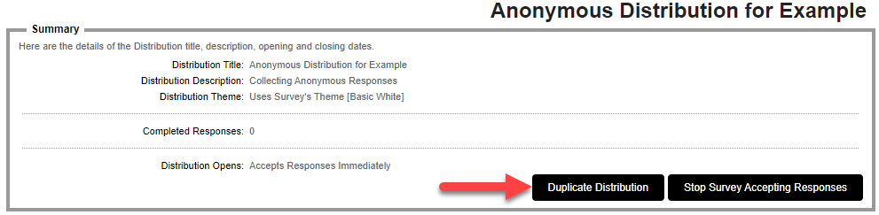 Creating New Distributions Duplicate Distribution