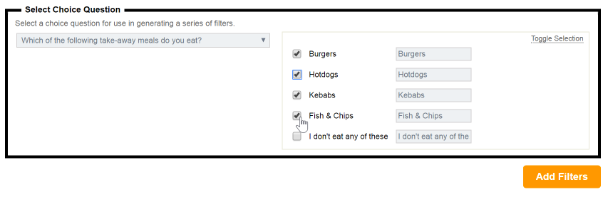 Create Choice Question Filters