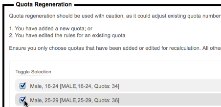 Quota Regeneration