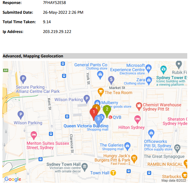 Mapping Geolocation Response Summary Data