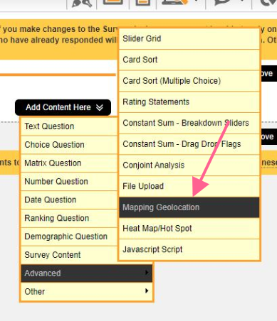 Mapping Geolocation Select Question