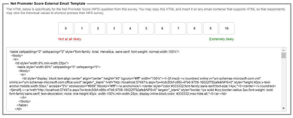 Net Promoter Score Email Template