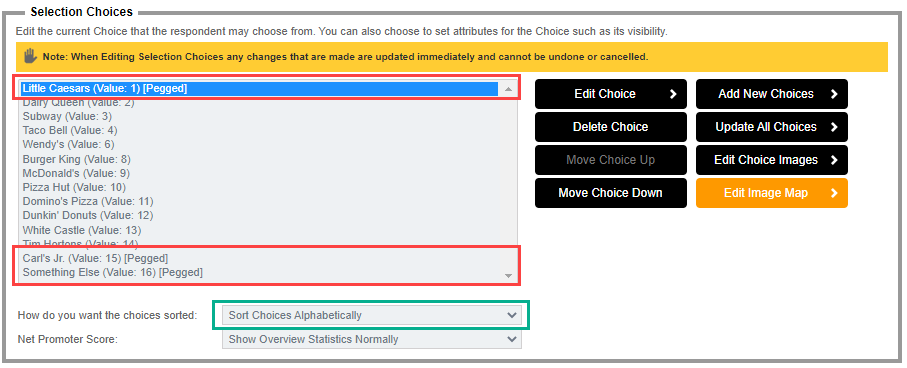 Overview Chart Sort Order