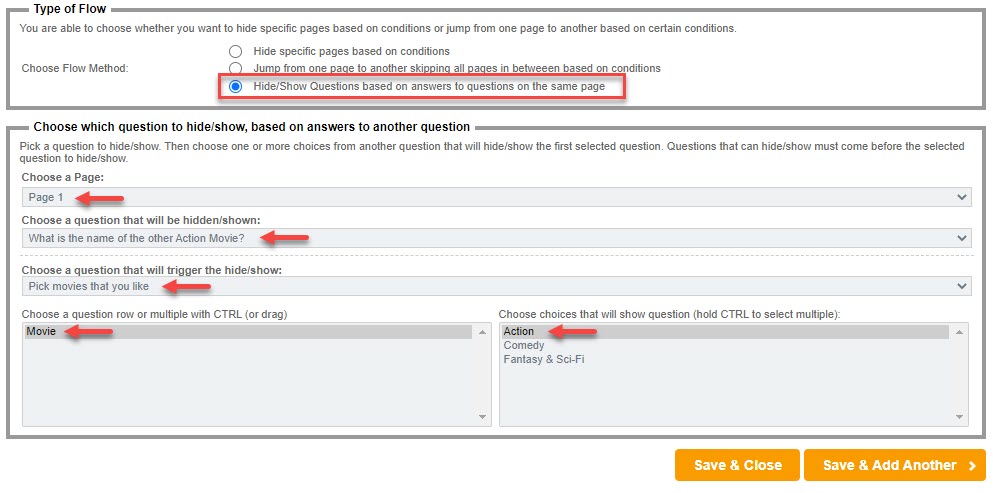 Text Grid Dropdown Other Specify Page Flow