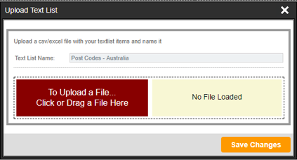 Upload Text Lists